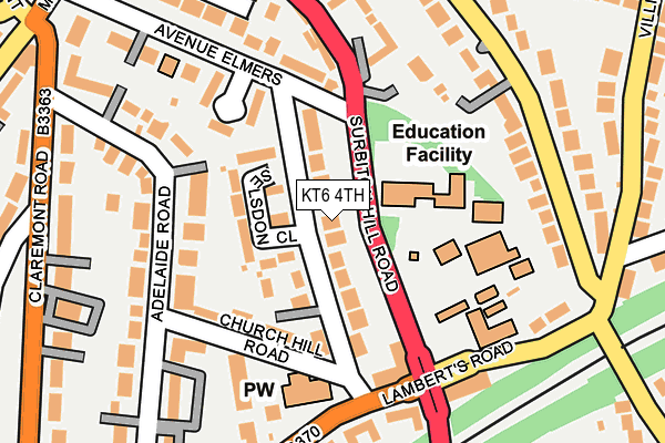 KT6 4TH map - OS OpenMap – Local (Ordnance Survey)