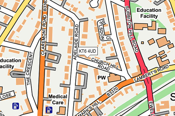 KT6 4UD map - OS OpenMap – Local (Ordnance Survey)