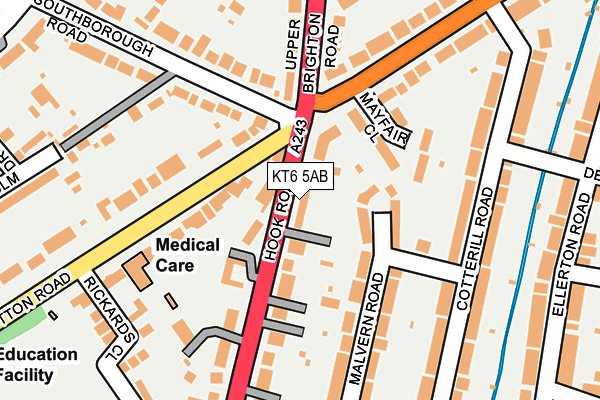 KT6 5AB map - OS OpenMap – Local (Ordnance Survey)