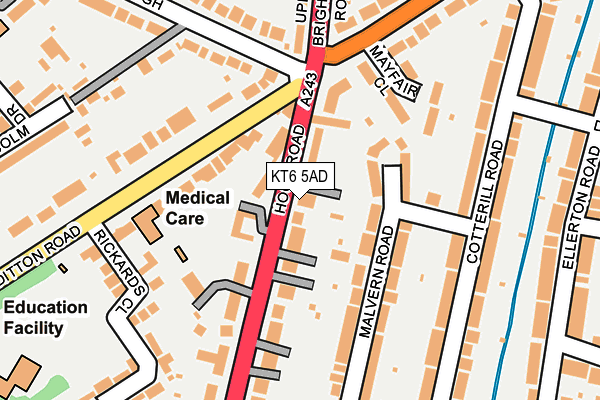 KT6 5AD map - OS OpenMap – Local (Ordnance Survey)