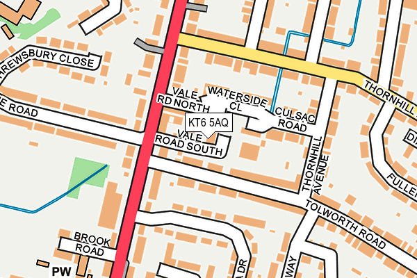 KT6 5AQ map - OS OpenMap – Local (Ordnance Survey)