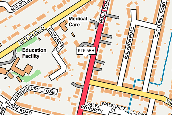 KT6 5BH map - OS OpenMap – Local (Ordnance Survey)