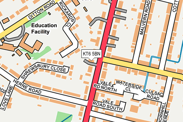 KT6 5BN map - OS OpenMap – Local (Ordnance Survey)