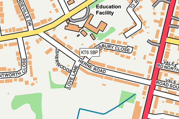 KT6 5BP map - OS OpenMap – Local (Ordnance Survey)