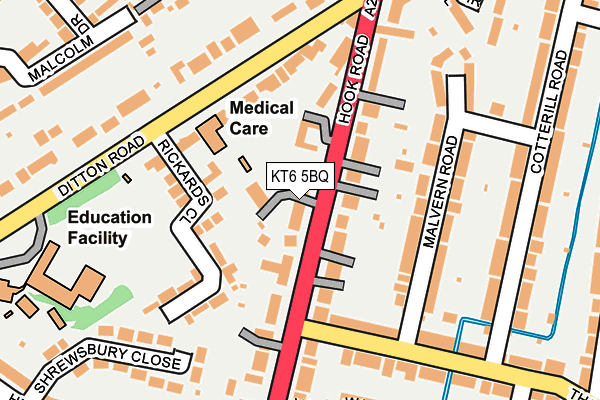 KT6 5BQ map - OS OpenMap – Local (Ordnance Survey)