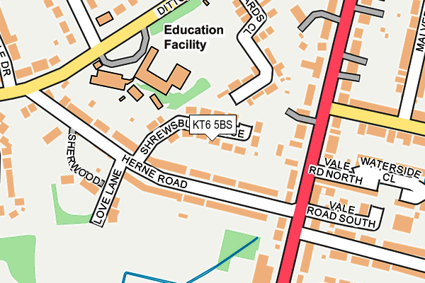 KT6 5BS map - OS OpenMap – Local (Ordnance Survey)