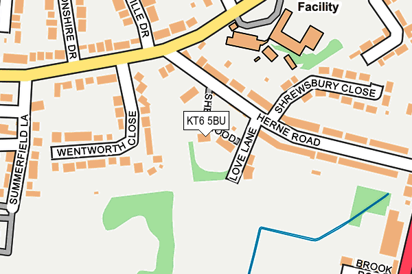 KT6 5BU map - OS OpenMap – Local (Ordnance Survey)