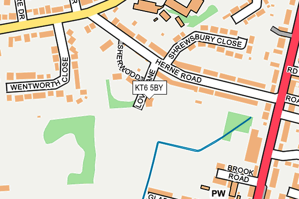 KT6 5BY map - OS OpenMap – Local (Ordnance Survey)