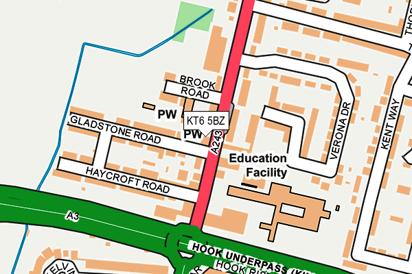 KT6 5BZ map - OS OpenMap – Local (Ordnance Survey)