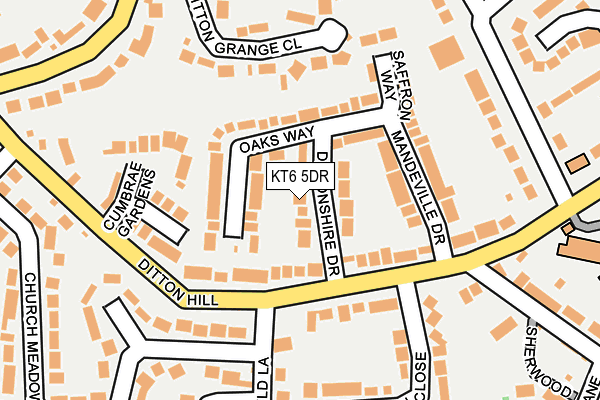 KT6 5DR map - OS OpenMap – Local (Ordnance Survey)