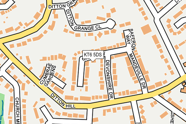 KT6 5DS map - OS OpenMap – Local (Ordnance Survey)