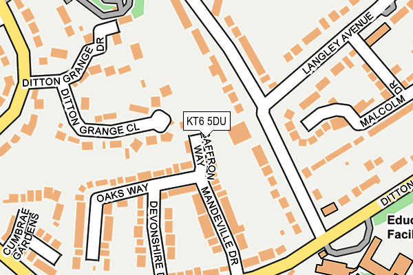 KT6 5DU map - OS OpenMap – Local (Ordnance Survey)