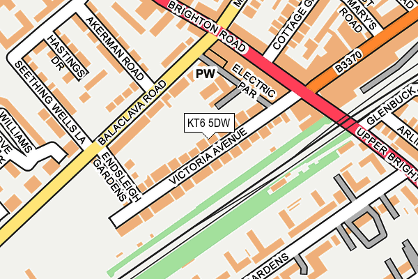 KT6 5DW map - OS OpenMap – Local (Ordnance Survey)