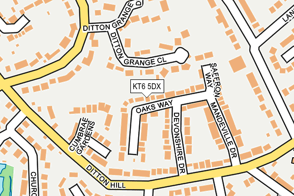 KT6 5DX map - OS OpenMap – Local (Ordnance Survey)