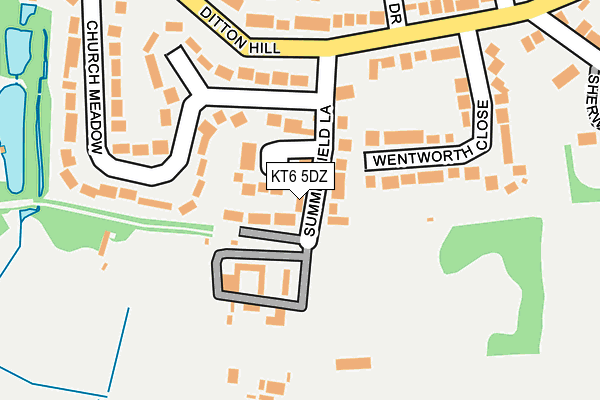 KT6 5DZ map - OS OpenMap – Local (Ordnance Survey)