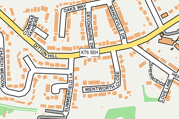KT6 5EH map - OS OpenMap – Local (Ordnance Survey)