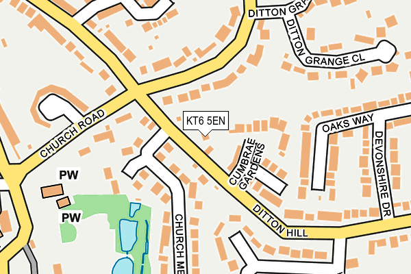 KT6 5EN map - OS OpenMap – Local (Ordnance Survey)