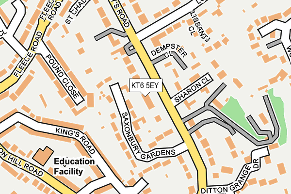 KT6 5EY map - OS OpenMap – Local (Ordnance Survey)