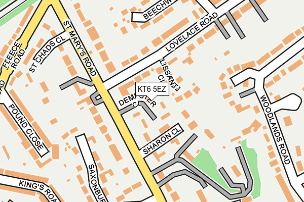 KT6 5EZ map - OS OpenMap – Local (Ordnance Survey)