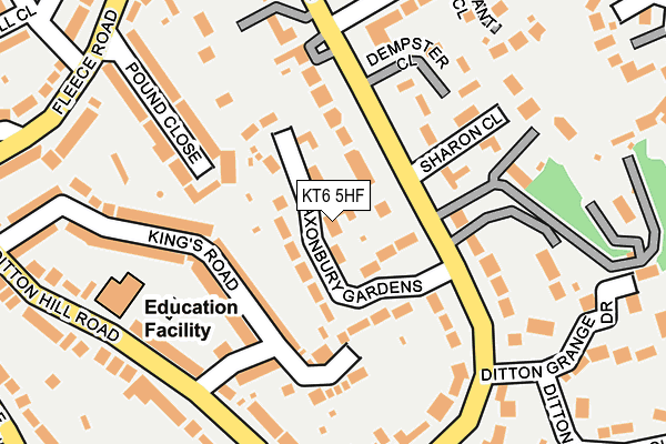 KT6 5HF map - OS OpenMap – Local (Ordnance Survey)