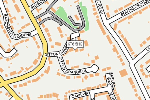 KT6 5HG map - OS OpenMap – Local (Ordnance Survey)