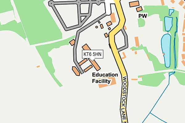 KT6 5HN map - OS OpenMap – Local (Ordnance Survey)