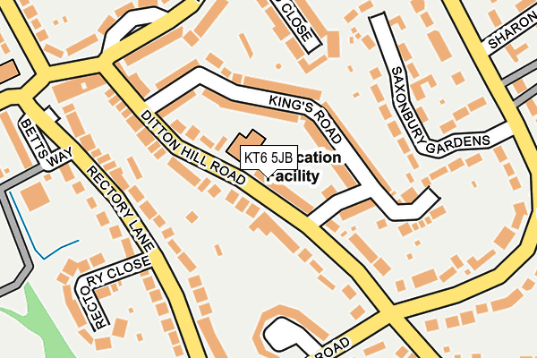KT6 5JB map - OS OpenMap – Local (Ordnance Survey)