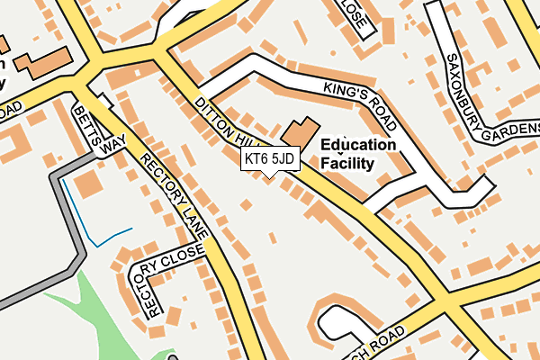 KT6 5JD map - OS OpenMap – Local (Ordnance Survey)