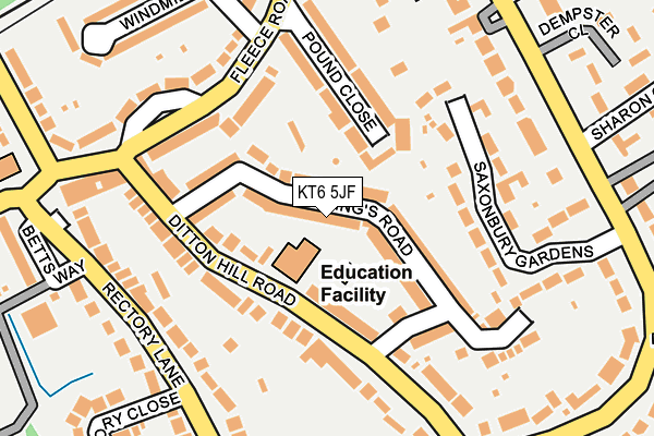KT6 5JF map - OS OpenMap – Local (Ordnance Survey)