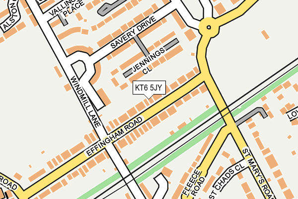 KT6 5JY map - OS OpenMap – Local (Ordnance Survey)
