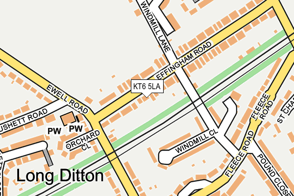 Map of 47 EFFINGHAM ROAD (LONG DITTON) LTD at local scale