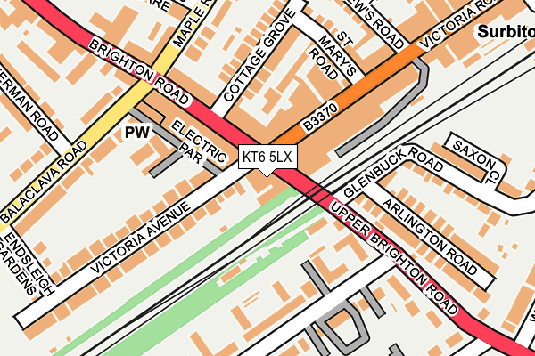 KT6 5LX map - OS OpenMap – Local (Ordnance Survey)