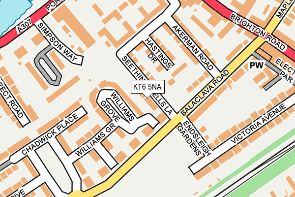 KT6 5NA map - OS OpenMap – Local (Ordnance Survey)