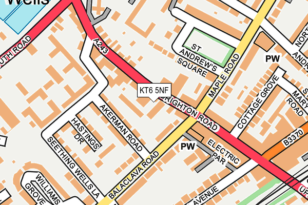 KT6 5NF map - OS OpenMap – Local (Ordnance Survey)