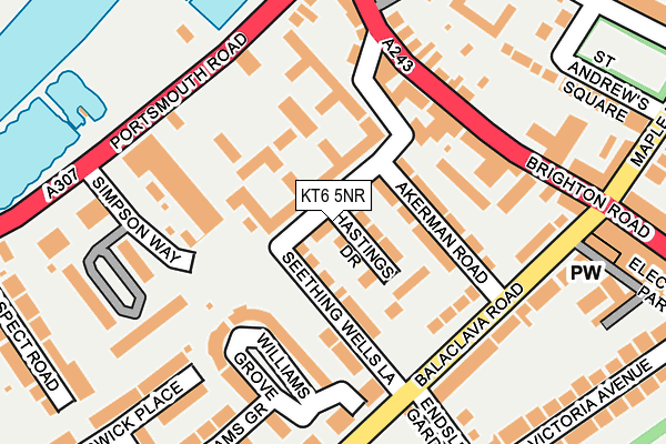 KT6 5NR map - OS OpenMap – Local (Ordnance Survey)