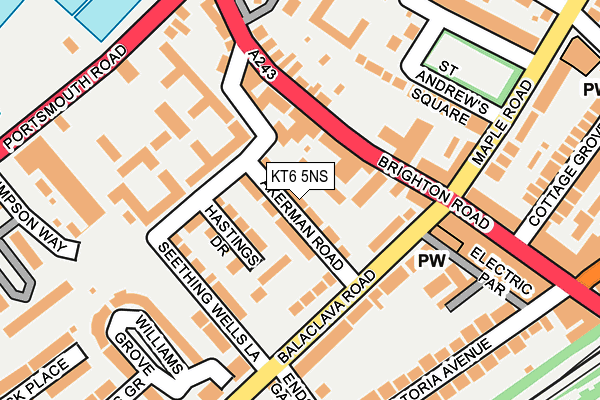 KT6 5NS map - OS OpenMap – Local (Ordnance Survey)