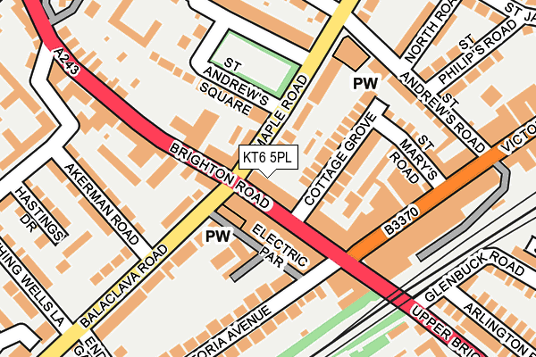 KT6 5PL map - OS OpenMap – Local (Ordnance Survey)