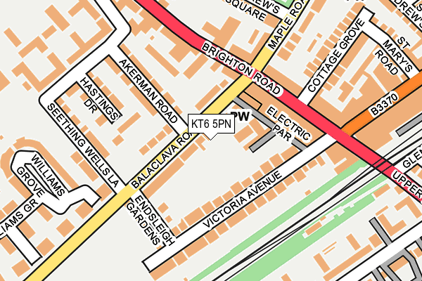 KT6 5PN map - OS OpenMap – Local (Ordnance Survey)