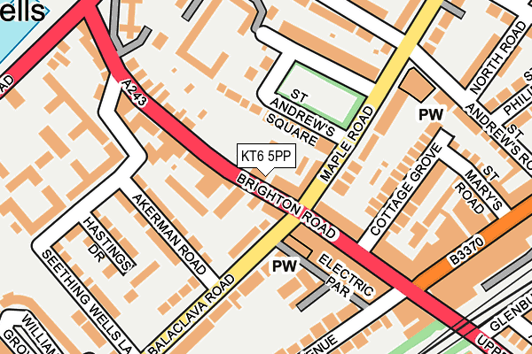 KT6 5PP map - OS OpenMap – Local (Ordnance Survey)