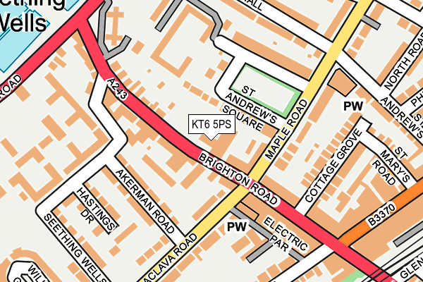KT6 5PS map - OS OpenMap – Local (Ordnance Survey)