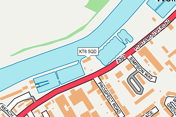 KT6 5QD map - OS OpenMap – Local (Ordnance Survey)