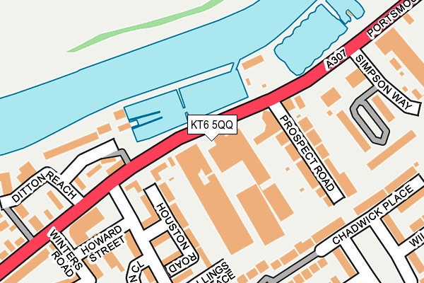 KT6 5QQ map - OS OpenMap – Local (Ordnance Survey)