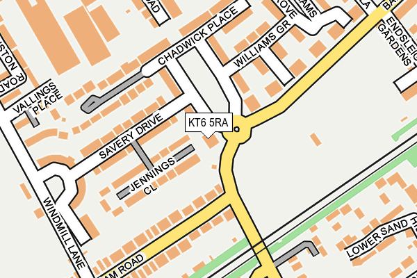 KT6 5RA map - OS OpenMap – Local (Ordnance Survey)