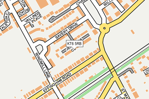 KT6 5RB map - OS OpenMap – Local (Ordnance Survey)