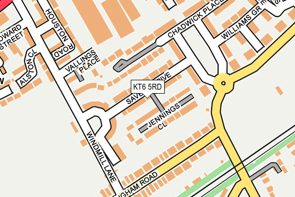 KT6 5RD map - OS OpenMap – Local (Ordnance Survey)