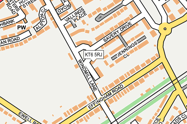KT6 5RJ map - OS OpenMap – Local (Ordnance Survey)