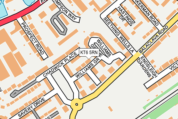 KT6 5RN map - OS OpenMap – Local (Ordnance Survey)