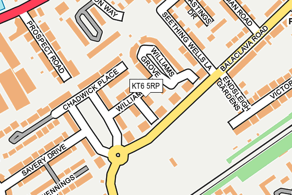 KT6 5RP map - OS OpenMap – Local (Ordnance Survey)