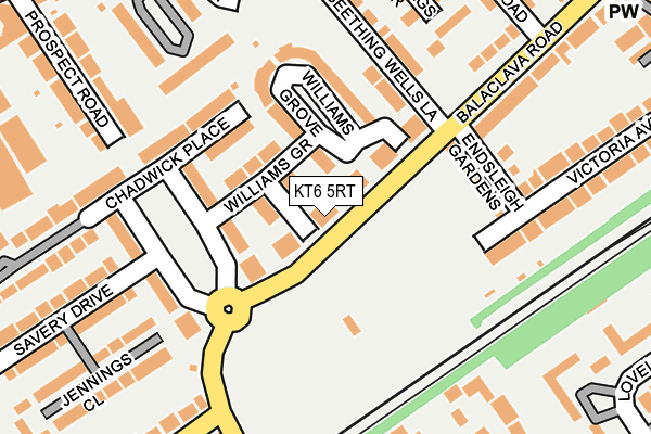 KT6 5RT map - OS OpenMap – Local (Ordnance Survey)