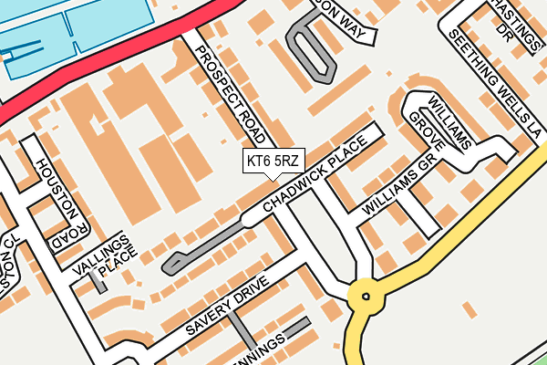 KT6 5RZ map - OS OpenMap – Local (Ordnance Survey)